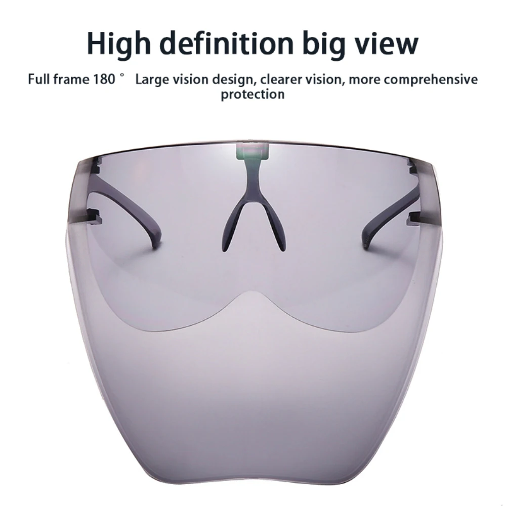 Unisex Face Shield Transparent HD Face Sheild Cover Baffle Block Anti Droplet Dust-proof Anti-UV Anti-Shock Safety Facemask