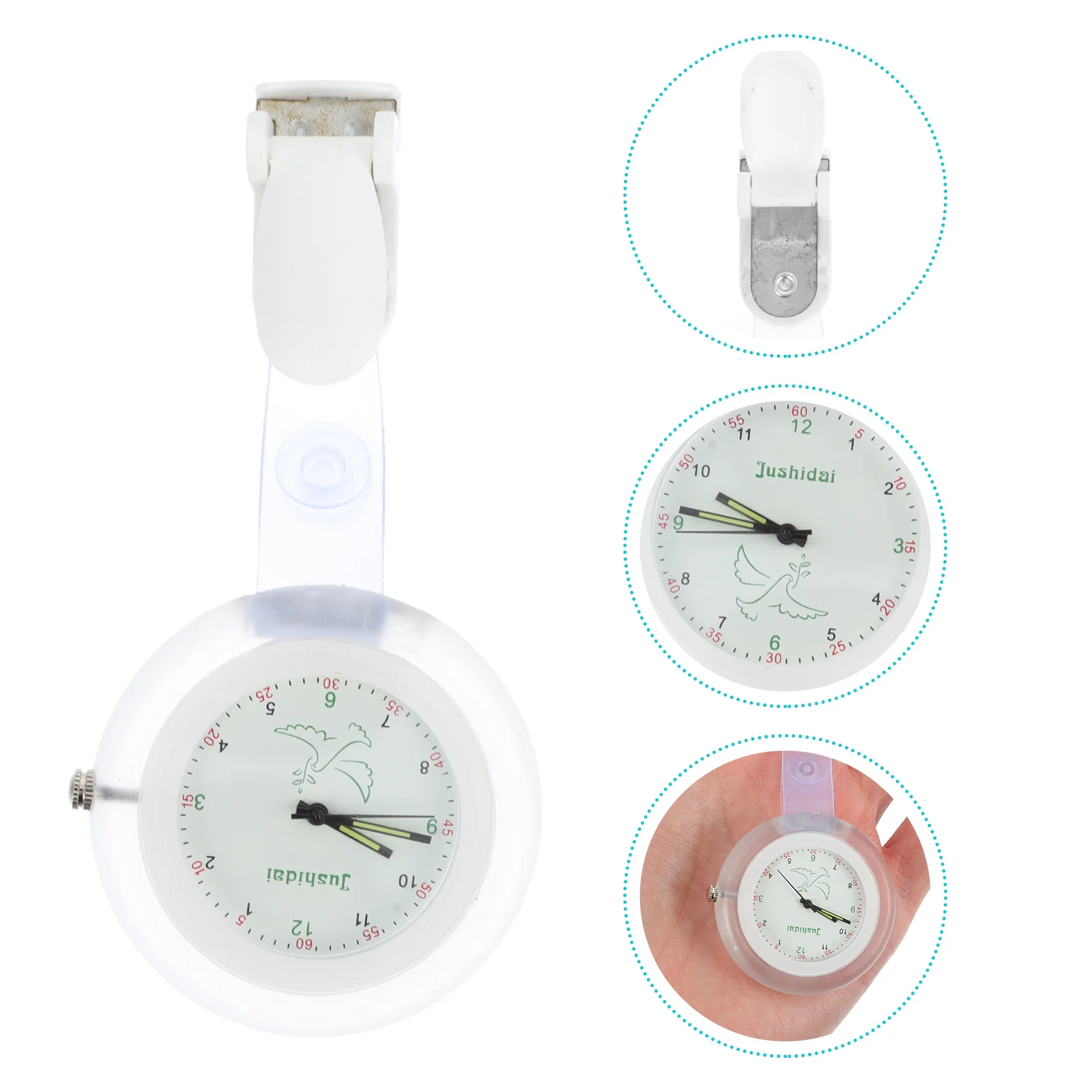 

Stainless Steel Quartz Pocket Elegant Nurse Hanging Watch Nurse Chest Watch With Clip For Doctors Students Durable Chic Design