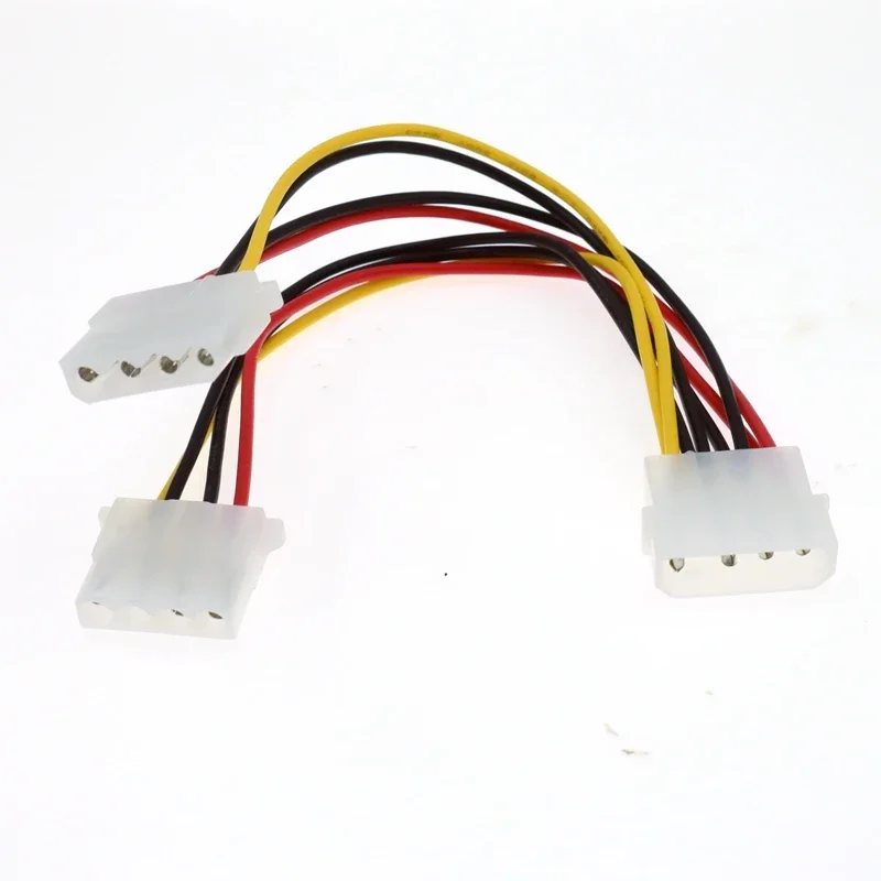 0.2m Best Price 4-pin IDE Case Power Cord HY1578 4-pin Molex Male to 2-Port Molex IDE Female Power Splitter Adapter Cable