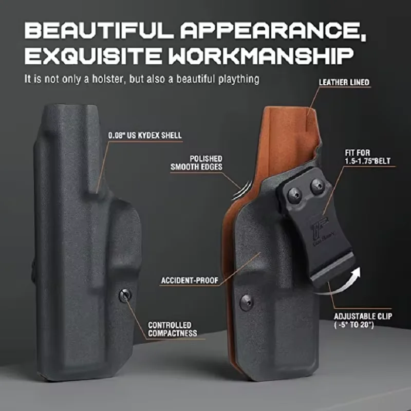 GF IWB Kydex Holster inside for Glock17/19/43 SIG P365 Hellcat 1911 CZ P07 P09 P10C