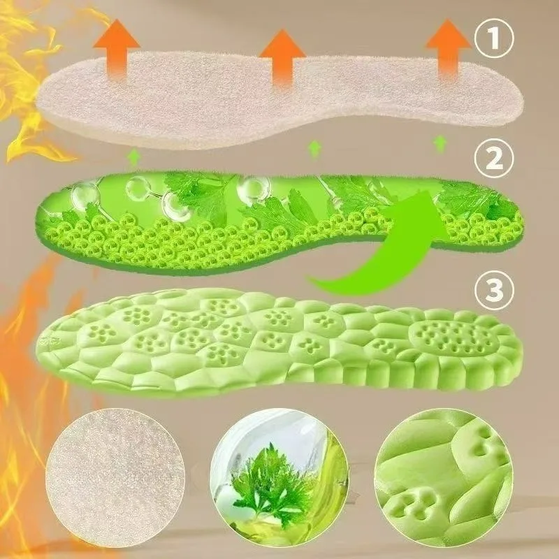 1/3Pairs الشتاء رشاقته أفخم قوس دعم النعال للنساء الرجال الذاتي ساخنة الحرارية مزيل العرق رغوة الذاكرة منصات الأحذية الرياضية