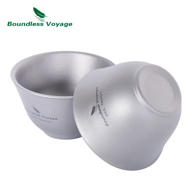 Boundless Voyage Titanium Gaiwan Kung Fu Tea Cup With Lid Double Walled Durable Tea Bowl With Cover Portable Tea Set Outdoor