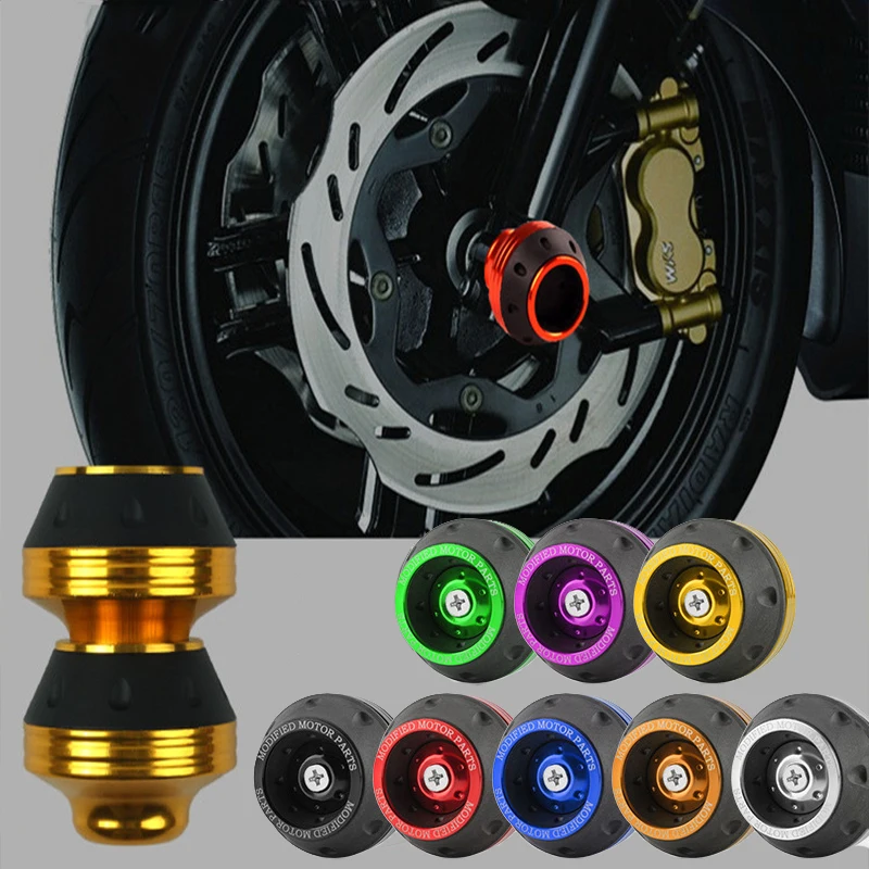 Colorful Motorcycle Crash Protector Wheel Front Fork Frame axle Protector Pads Slider  Motocross Motorbike Equipment Accessories