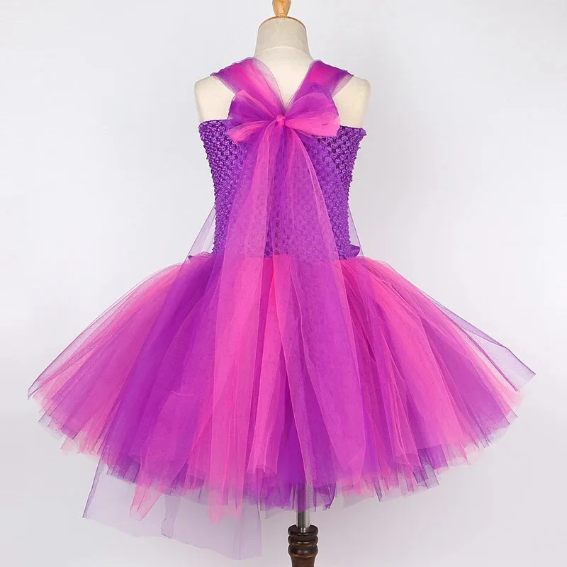 AD1 أليس تشيشيرو القط ازياء للفتيات الأرجواني الساخن الوردي كيتي الباليه تنورات قصيرة الزي الاطفال عيد ميلاد فساتين الهالوين الحيوان 5 @ rD ~