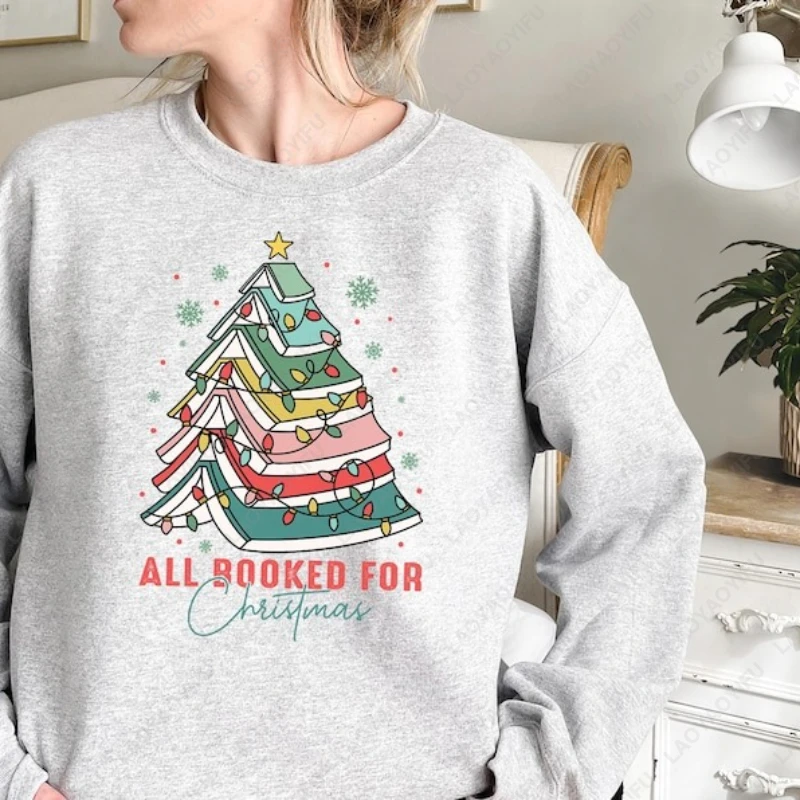 جميعها محظورة هدية الكريسماس لمحبي المكتبة دودة الكتب البلوز عشاق الكتاب السنة الجديدة عيد الميلاد البلوز Roupas الأنثوية موضة هودي #4