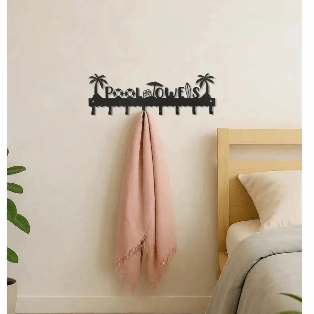 Multi-functions Metal Wall Hook Decoration Key Rack Clothing Storage Hook Iron Door Sign Home Universal Hook Hallway