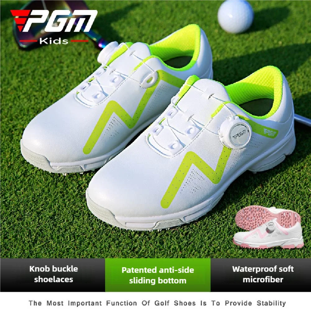 

2024 Golf Shoes Teenage Waterproof Breathable Golf Kids Sneakers Sports Non-Slip Shoes Walking Golfing Footwear XZ333