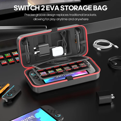 Imagen 2 del producto Estuche de transporte Compatible con Switch 2 & Switch Original & Switch OLED bolsa de almacenamiento grande impermeable para accesorios de interruptor