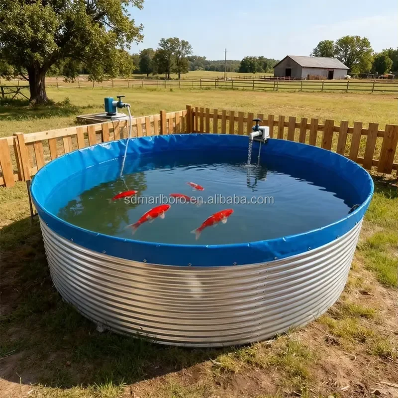Recirculating Biofloc Aquaculture Tarpaulin Fish Pond Tanks Above Ground Equipment for Aquaculture Fish Farming System