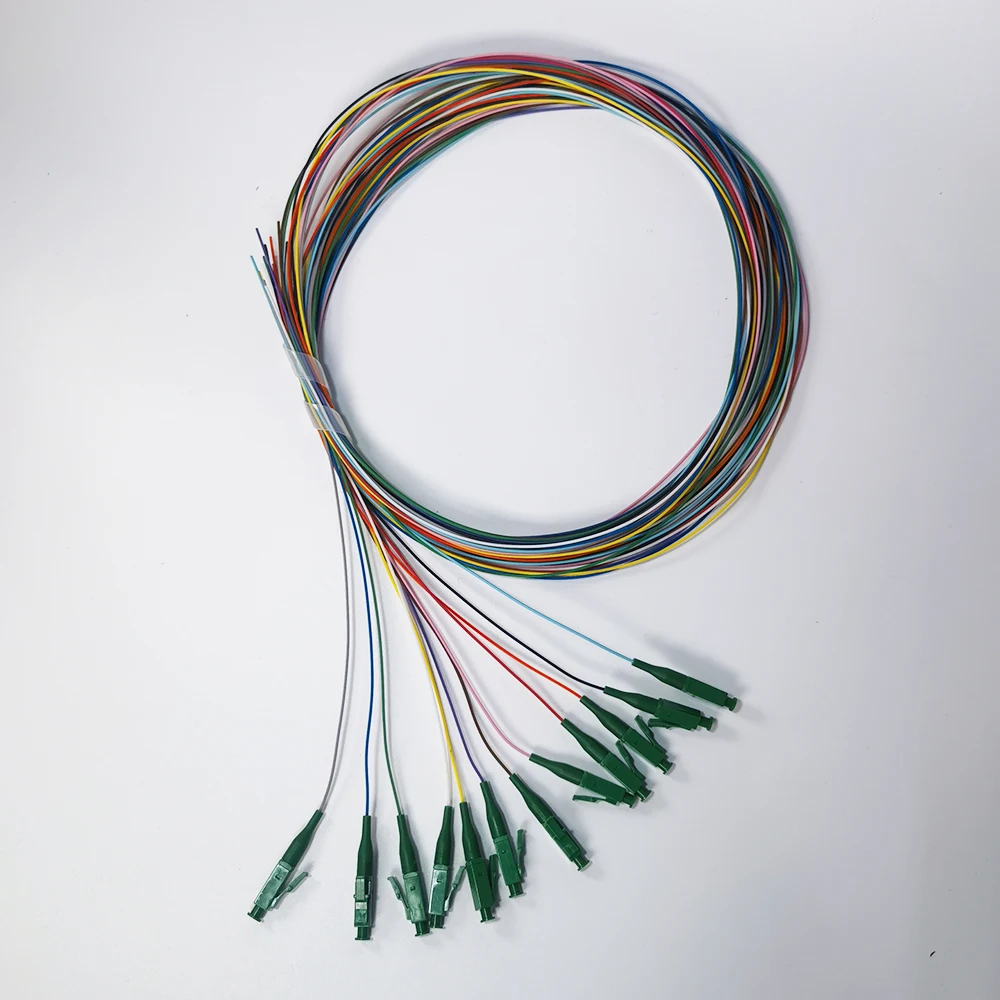 12-Core Bundle Pigtail Fiber Optical Colorful Pigtail LC/APC 0.9mm  1.5M FTTH Single Mode Simplex High Quality  Fiber Pigtail