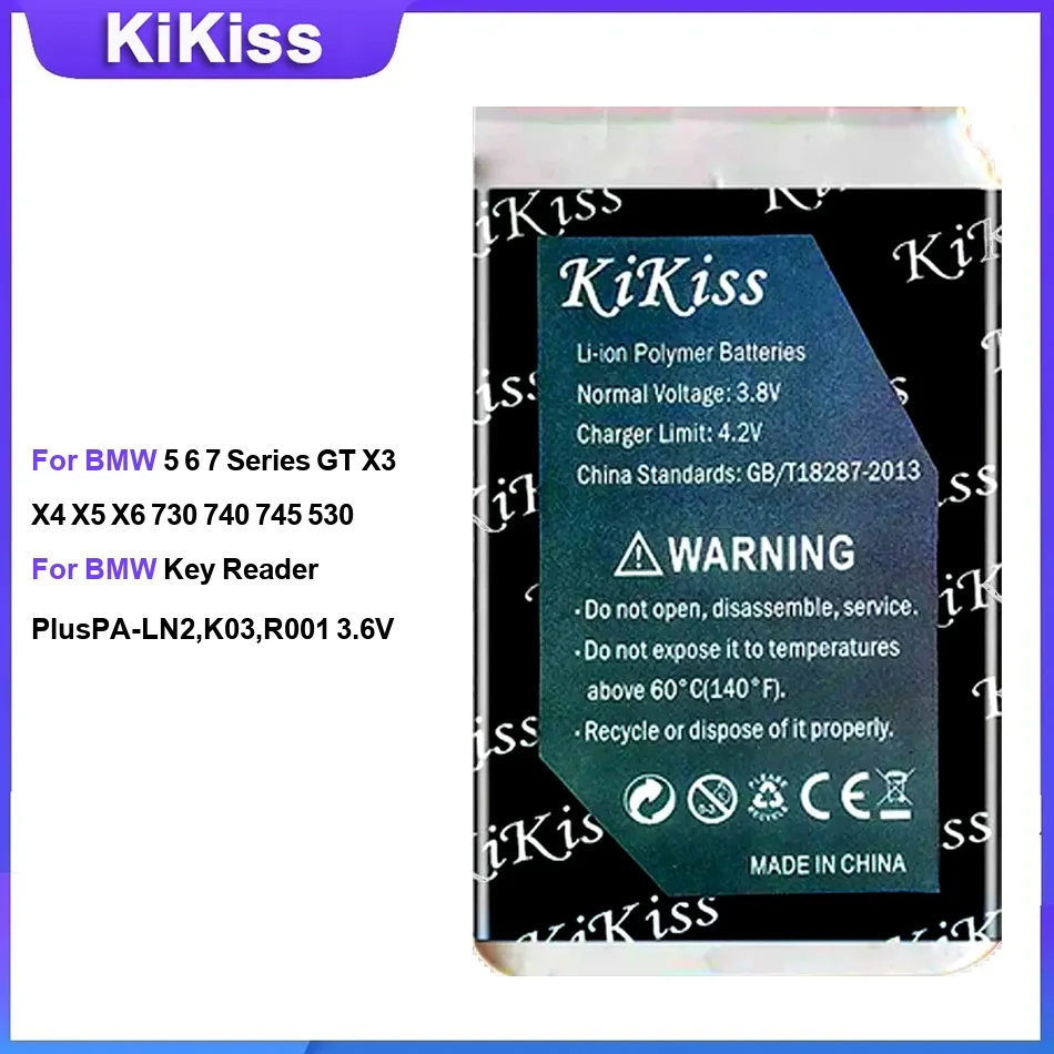 

Battery For BMW 5 6 7 Series GT X3 X4 X5 X6 730 740 745 530 Key Reader Pluspa-LN2 K03 R001 3.6V MKD35UP Premium Replacement