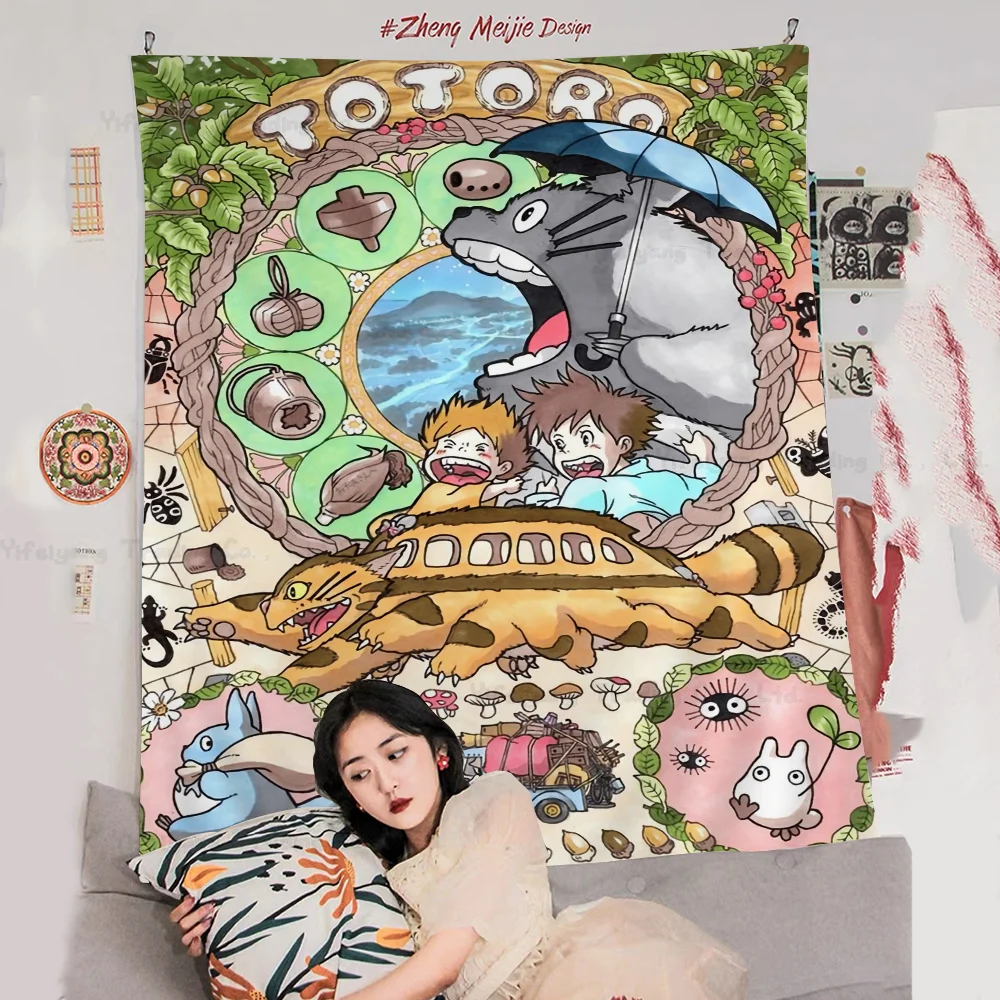 

Miyazaki Hayao Cartoon Movie Tonari No Totoro Colorful Tapestry Wall Home Decoration Hippie Bohemian Decoration Divination Wall