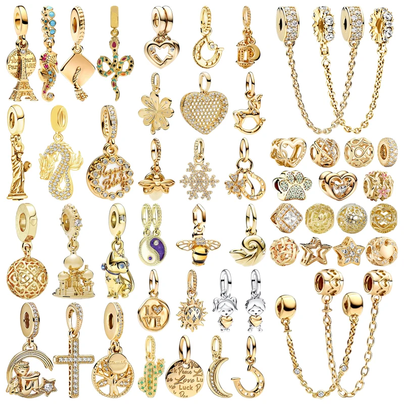 Bijoux à bricoler soi-même cadeau or scintillant Triple pierre claire chaîne de sécurité ballon à Air chaud heureux garçon et fille perles breloque ajustement Bracelet Original