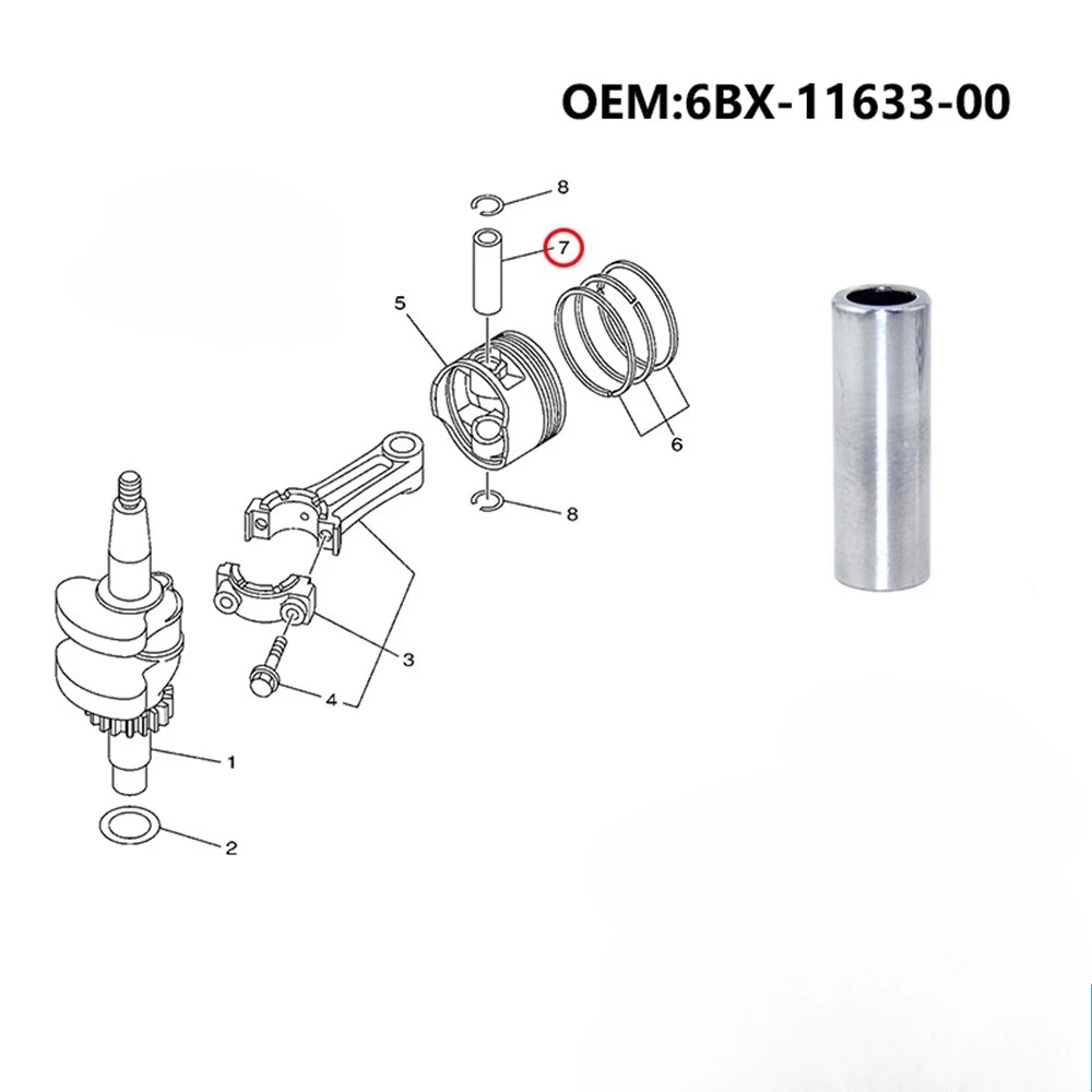 For Yamaha 4-stroke 6hp Outboard Motor Piston Pin 6BX-11633-00