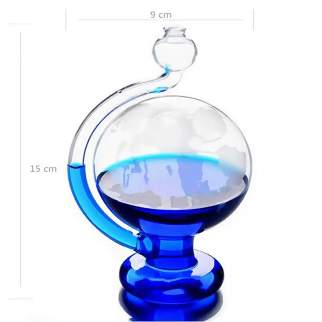Heat Glass Bottle for Flowers Weather Forecast Barometer Decorative Vase Blue Pigment for Living Room Decor