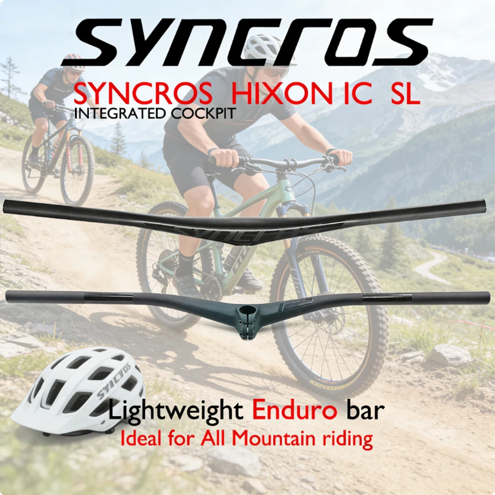 

HIXON IC SL Bike Integrated COCKPIT MTB Carbon Fiber Handlebar 15mm Mini RISE Lightweight Enduro Bar With Gasket Accessories