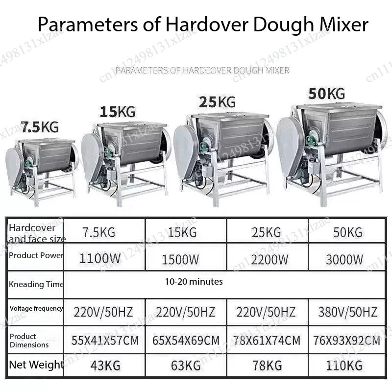 10-100kg Industrial Spiral Dough Mixer - Commercial Flour Kneading Machine with Round/Flat Blade for Bread Making
