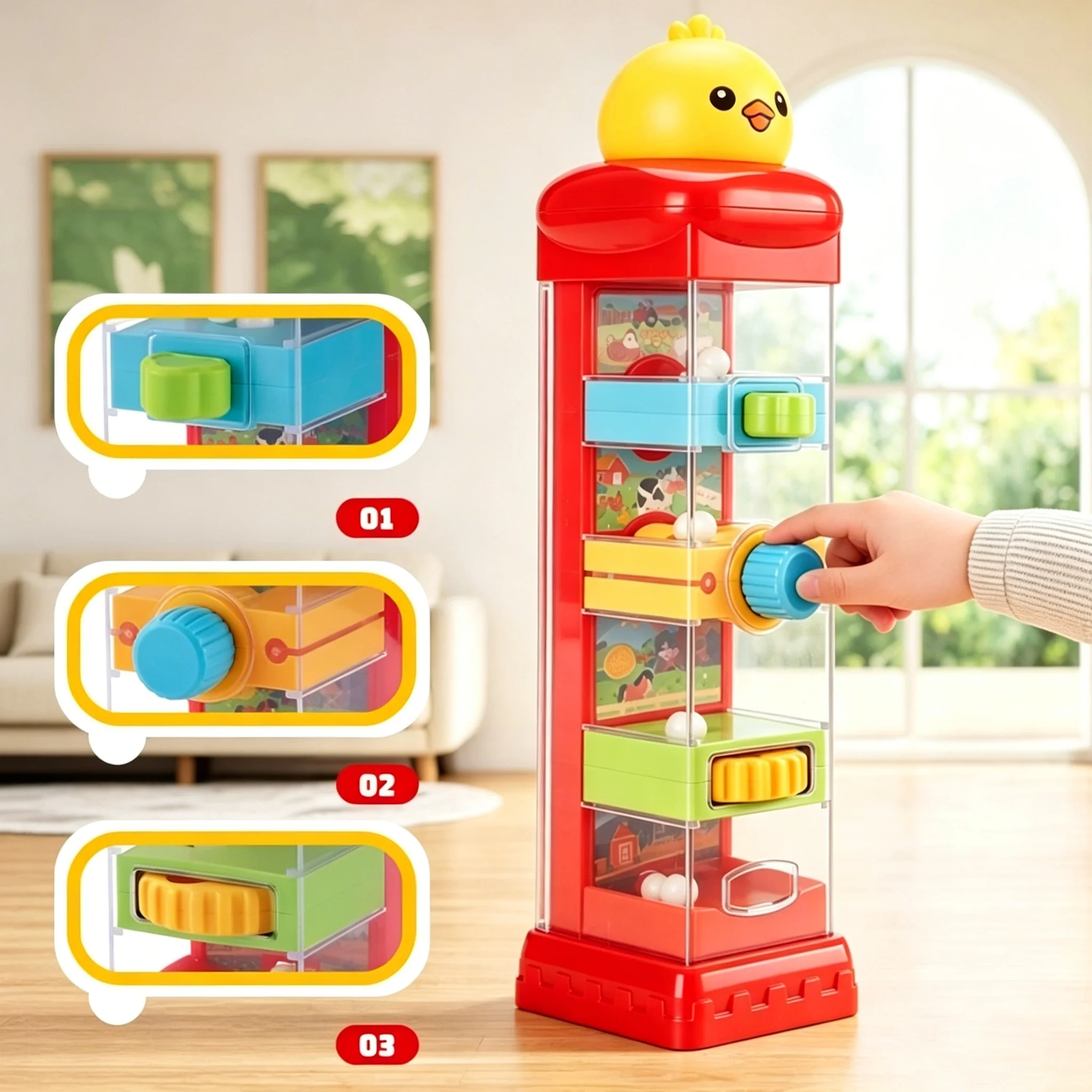 Montessori Ball Drop Tower Toy Kid Fingertip Fine Motor Skills Development Logial Thinking Intellectual Challenge Creative Toys