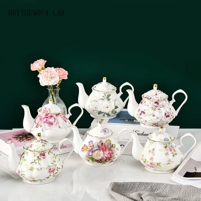 400ML European Bone China Teapot English Afternoon Tea Set Teapot High-grade Coffee Porcelain Pot Heat Resistant Kettle Pot