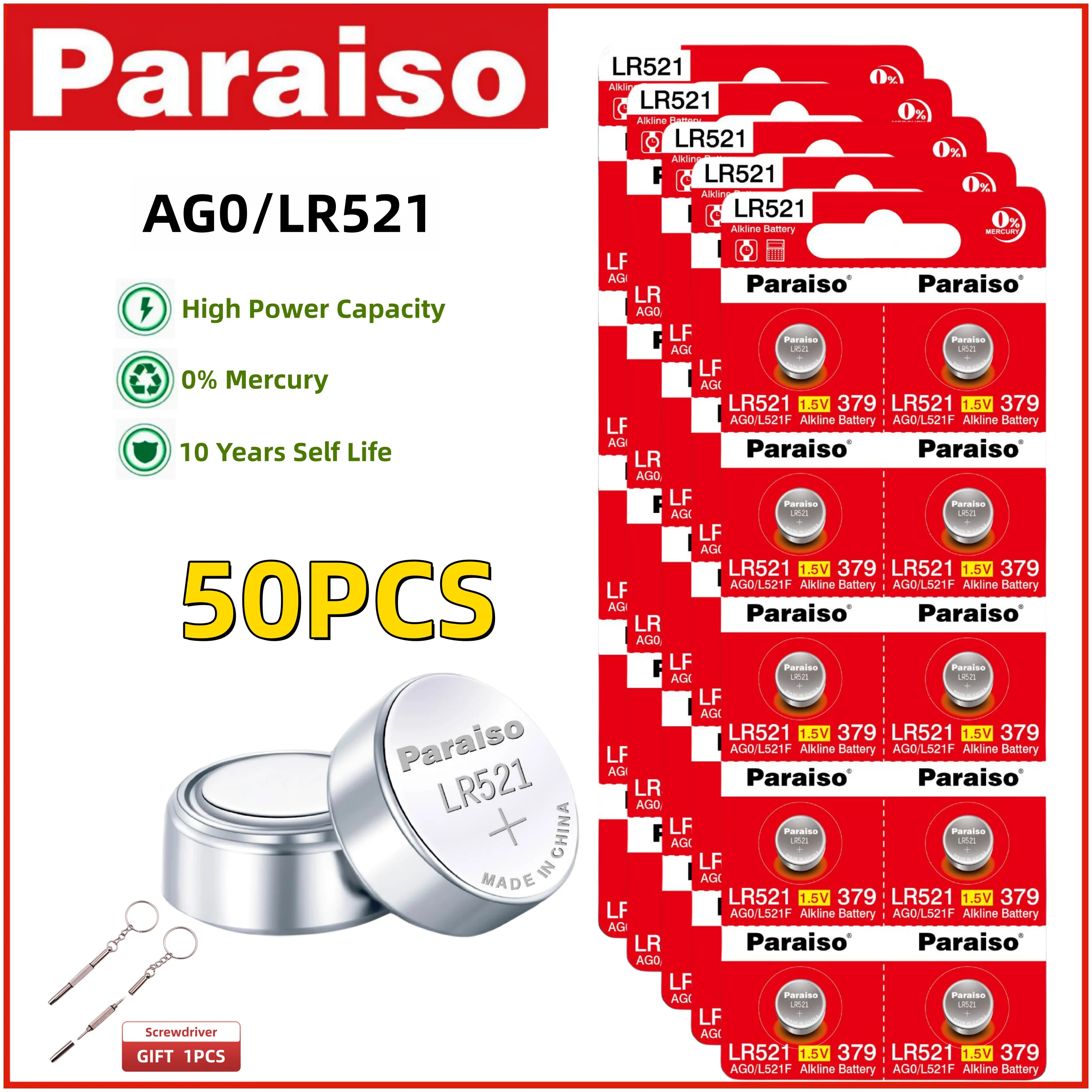 

4-50 шт., батарейки AG0 LR521 LR63 SR521SW SR63 379 1,5 в