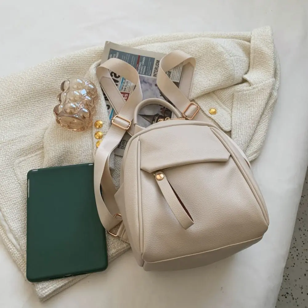 Mochila duradera de gran capacidad para mujer, mochila multifunción de cuero PU suave, bolsas de viaje simples impermeables, viaje