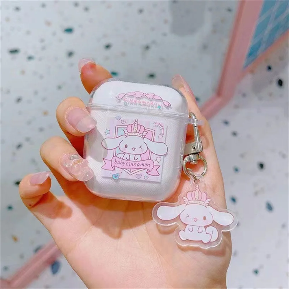 Earphone Case for AirPods Pro Cute Cartoon Anime Role Cinnamoroll Pendant Headphone Case for AirPods 1 2 3 Headset Protect Cover