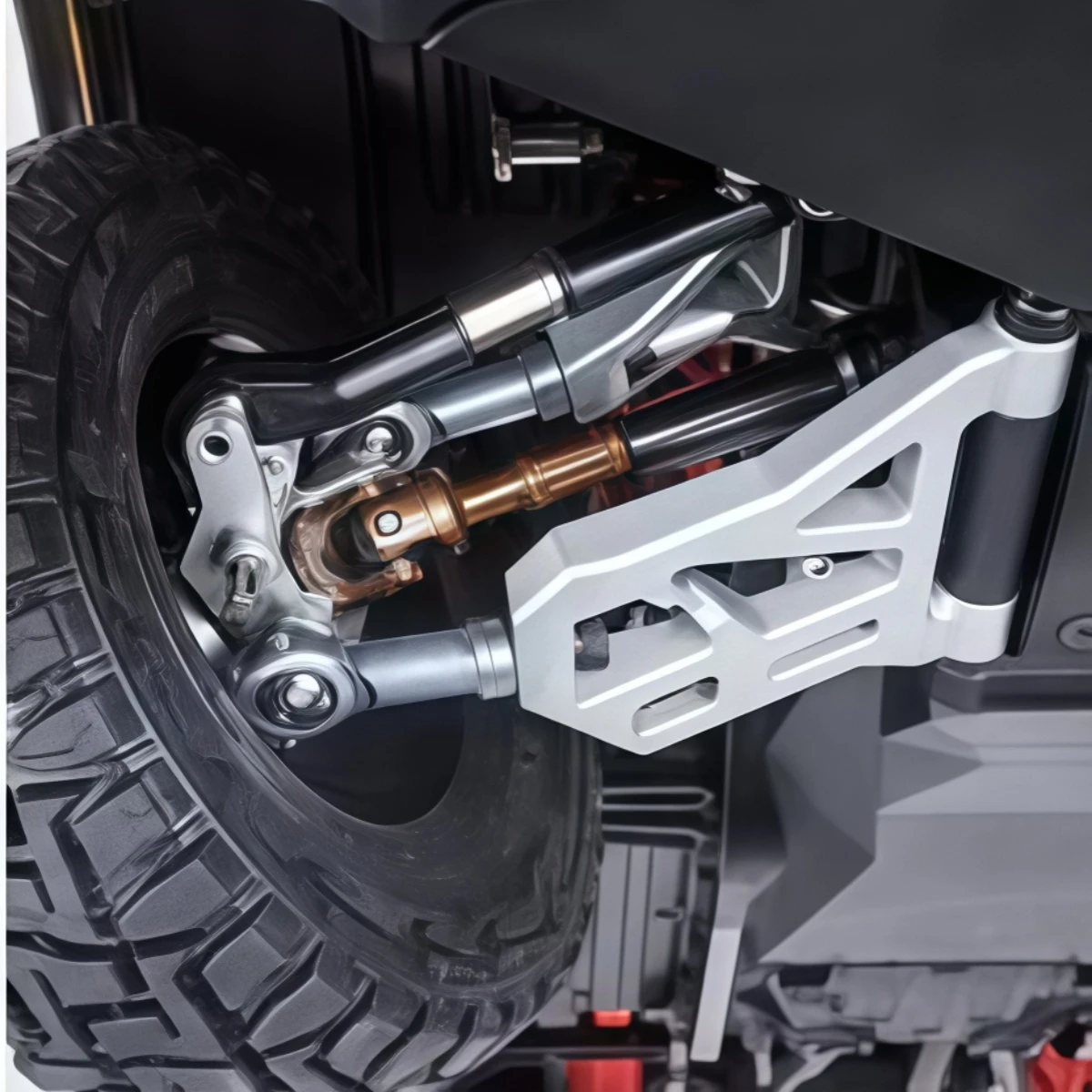 OEM Aluminum Front Suspension A‑Arm Upgrade Kit TH01619 For KM 1/8 RAM1500 T‑Rex RC Crawler Front Arms Replacement Parts