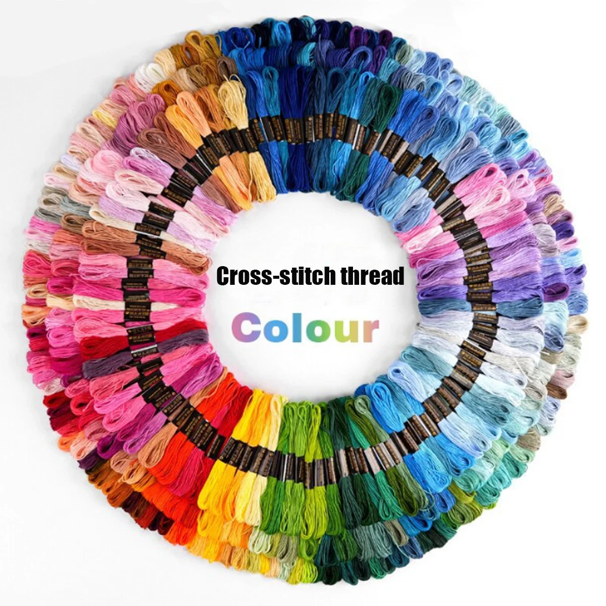 250-Color Cross-Stitch Thread, Embroidery Thread, DIY Cross-Stitch Matching and Weaving, Colored Polyester Thread Random Color