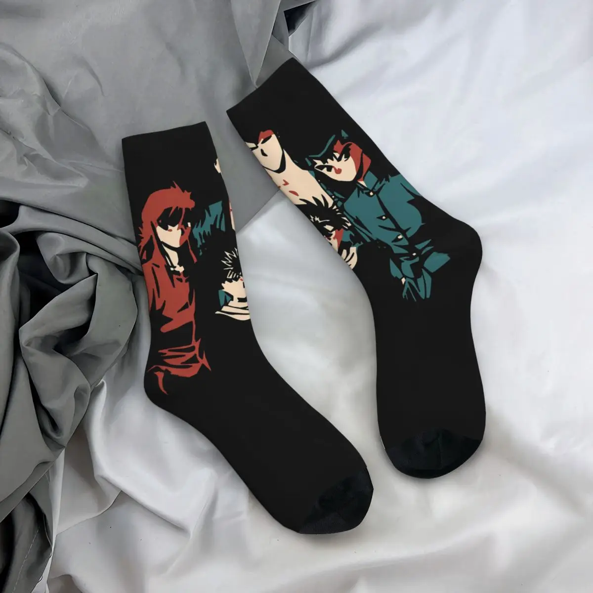 compression Sock for Men Urameshi Yuusuke Hip Hop Vintage Yu yu hakusho Happy Quality Pattern Printed Boys Crew Sock Casual