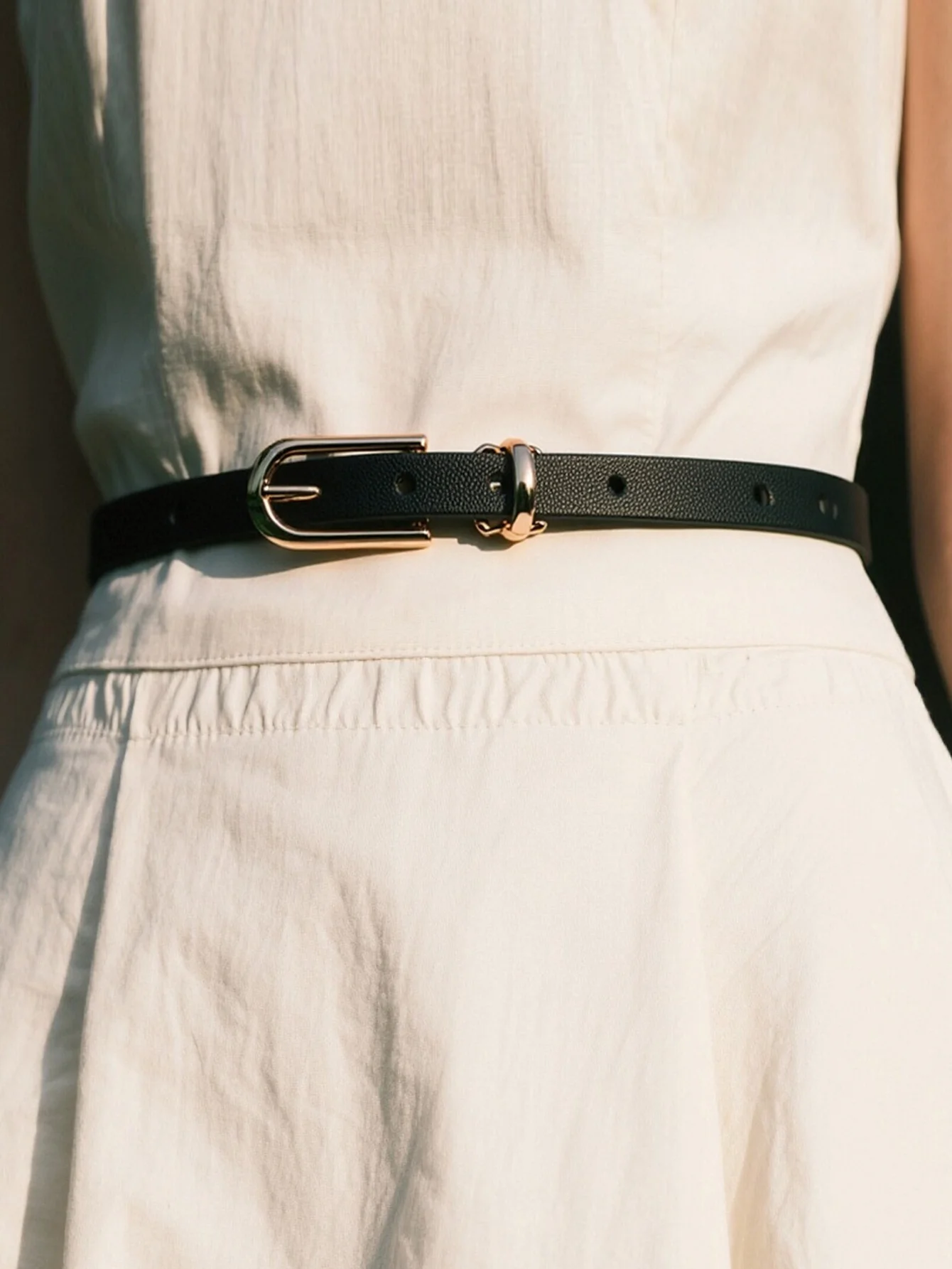 حزام نسائي للسراويل تنورة مشبك معدني كلاسيكي عالي الجودة من جلد البولي يوريثان حزام خصر رفيع إكسسوارات تصميم فاخر ريمين