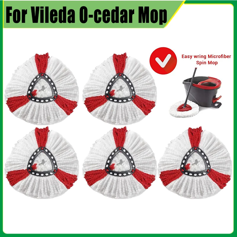 Mop Head Replacement for O-cedar and Vileda EasyWring 1 Tank System Washable Mop Pad  Reusable Mopping Cloth 360 Rotatable Mop