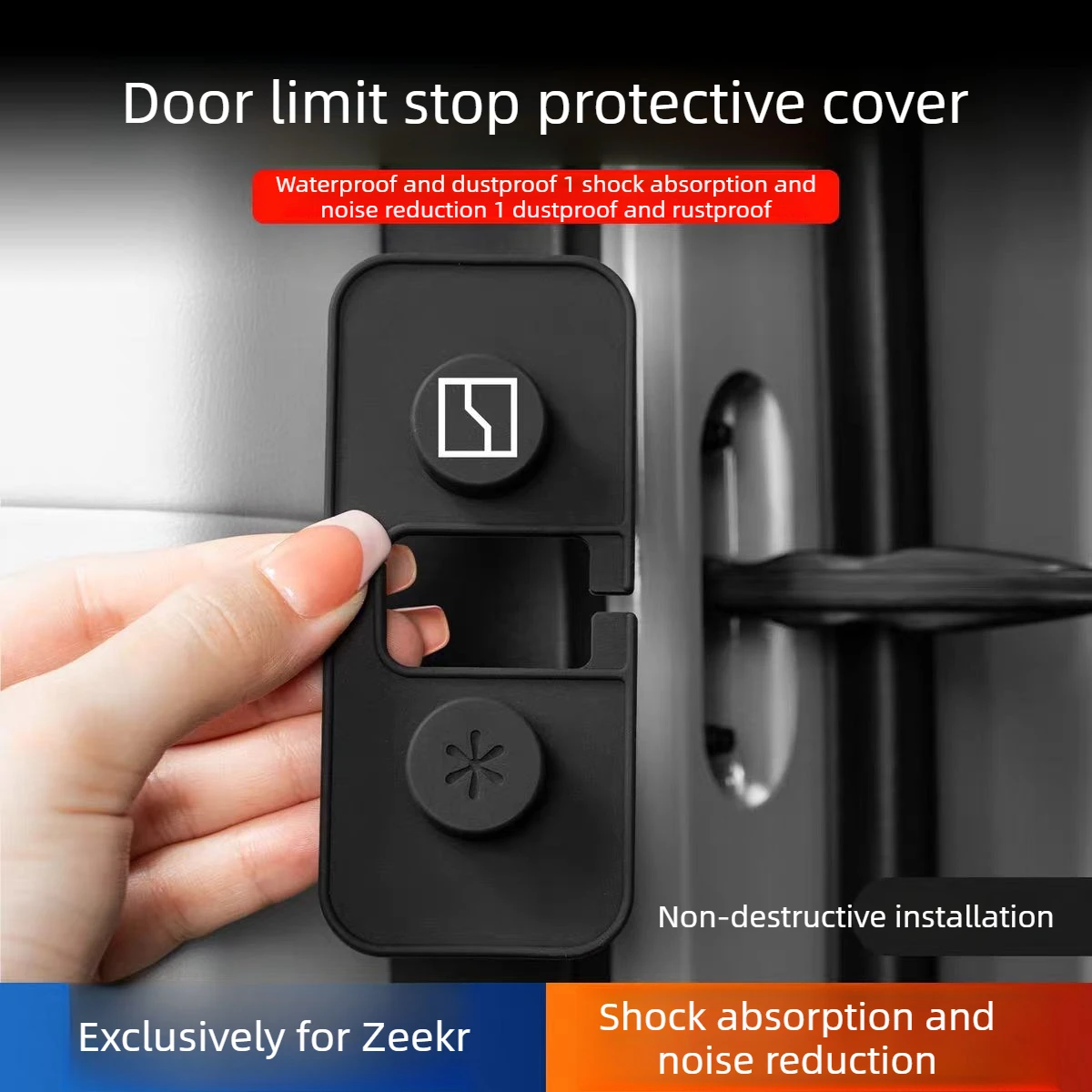 4Pcs of Car accessories silicone door limiter cover protective cover Suitable for Zeekr 001 007 7X 009