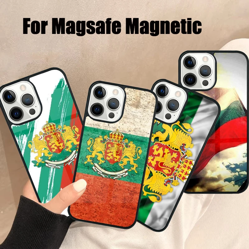 

Чехол для телефона с флагом Болгарии для iPhone 17, Air 16e 15, 14, 13, 12, 11 Pro Max Plus Magsafe, беспроводной магнитный чехол