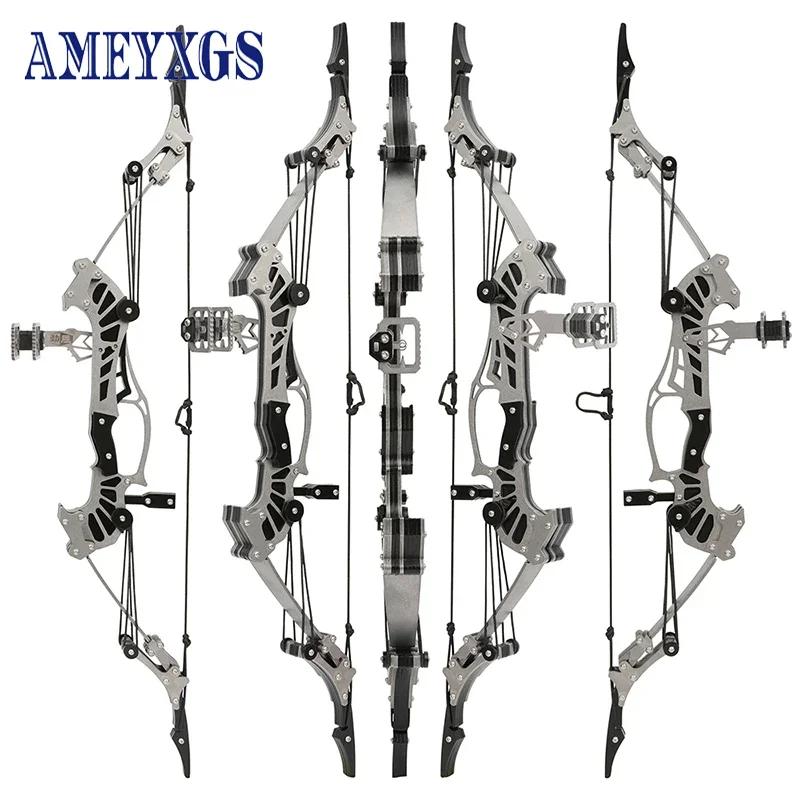 Archery Mini Compound Bow Set 16lbs Stainless Steel Bow Limbs 40-50meters Range 4/8pcs Arrow for Hunting Shooting Accessories