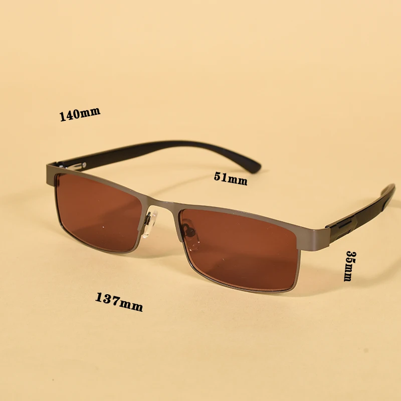 Metall Lesebrille Für Männer Braune Linsen Sonne Lesebrille Frauen Außerhalb Eeyewear Mit Power + 100 + 200 + 300 – Detail 1
