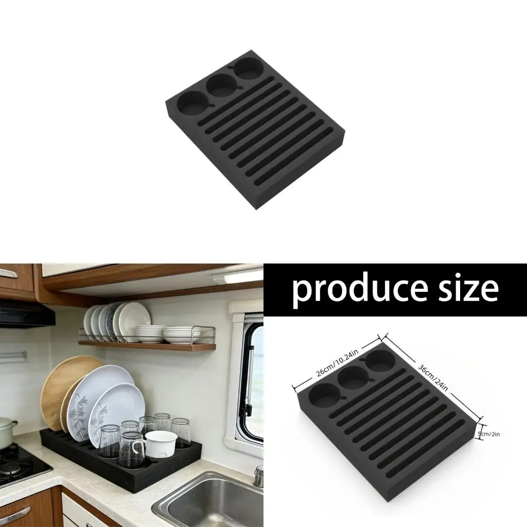 

Foam Drinkware Storage Tray Beverage Holder With 11 Holes For Motorhome And Caravans Use