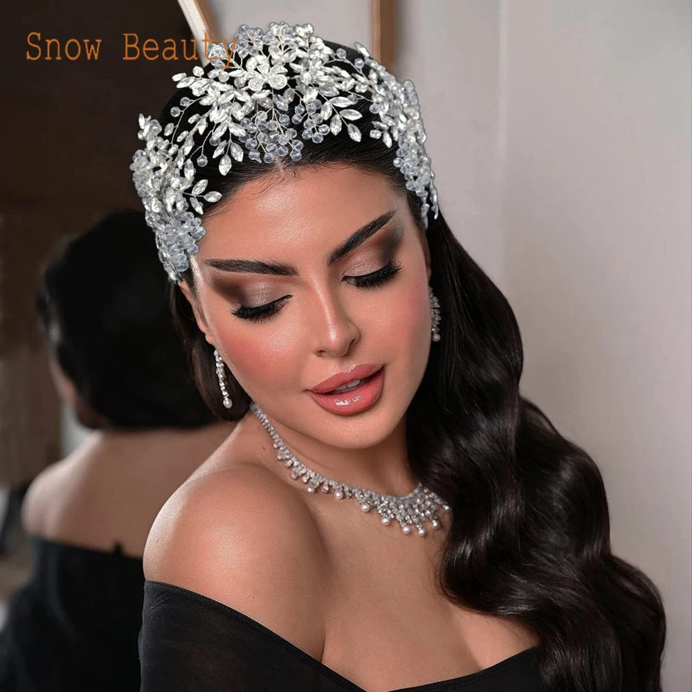 

DZ094 Luxury Crystal Headdresses for Bridal Rhinestone Woman Headband Wedding Hair Accessories Pageant Headwear Bride Headpiece