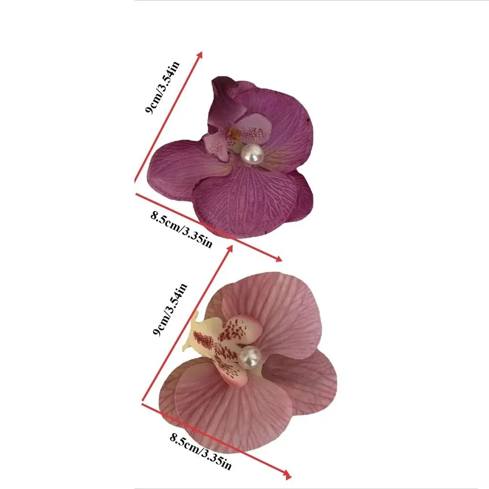 Pince à cheveux en tissu fleur papillon orchidée perle orchidée fleur épingle à cheveux bord de mer vacances chapeaux femme cheveux accessoires