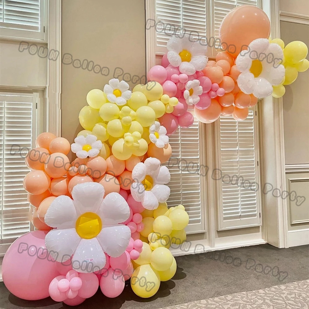 Pastel Macaron Balloons Garland Arch Kit Rainbow Color Ballon Birthday Wedding Baby Shower Supplies Daisy Theme Party Decoration