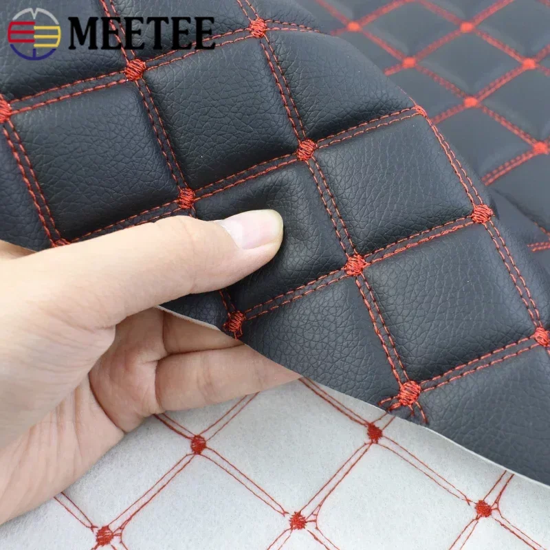 45*160cm Embroidery PVC Synthetic Leather Fabric for Car Floor Mat Seat Decoration Faux Leathers Trims DIY Wall Craft Material