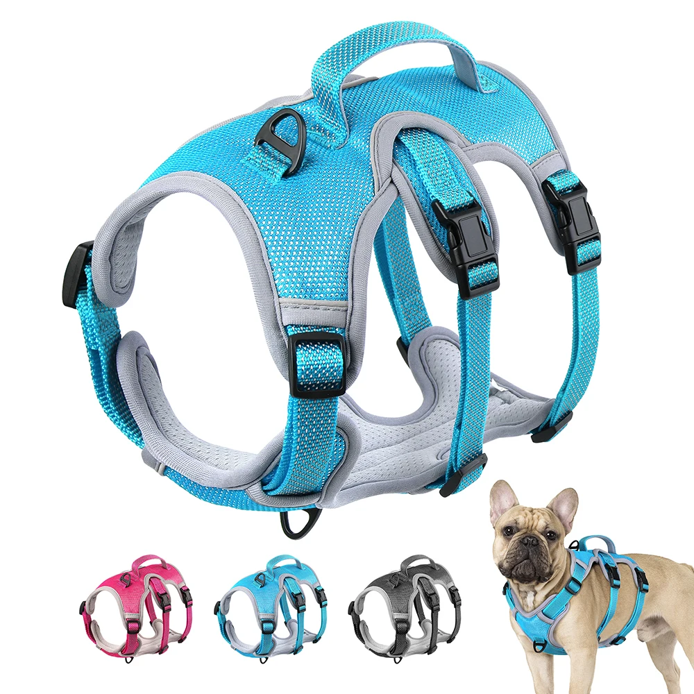 

Quick Control Dog Harness Reflective Nylon Pet Training Harnesses Adjustable Vest For Small Medium Large Pets Puppy Pitbull