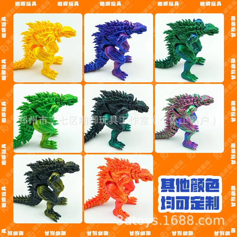 16/23CM 3D Printed Godzilla Action Figure Q version Toys Monster Figure Joint Model Desktop Ornament Gift - view 3