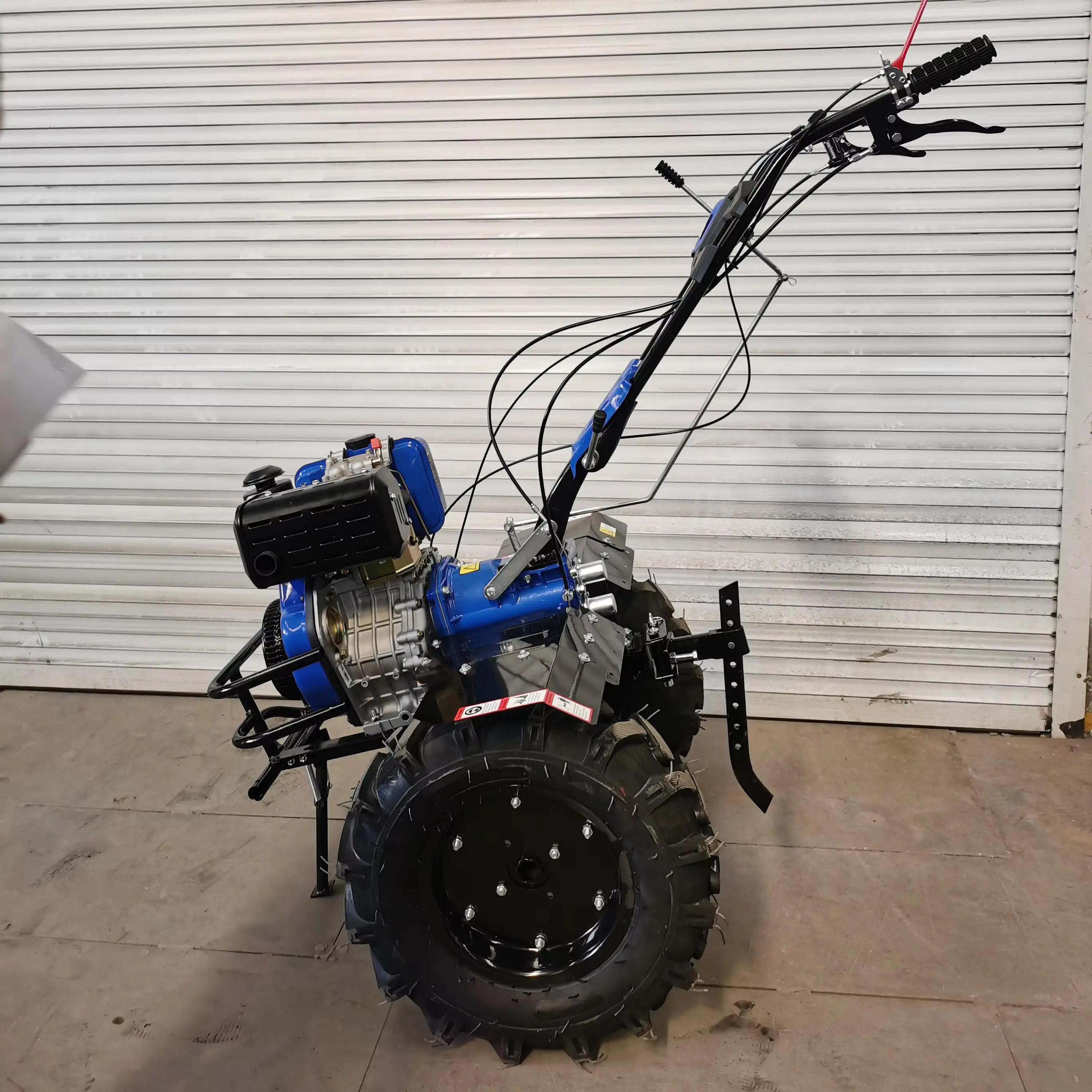 Blue Color 7HP OEM Factory Power Rotary Tiller Wheel Cultivator Diesel Engine Micro Walking Tractor For Farm Land