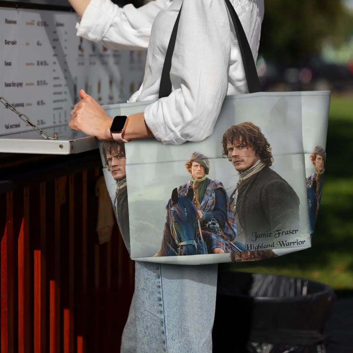 Jamie Fraser-Highland WarriorOutlande Beach Tote Bag Sport Gym Yoga Duffle Large Tote Bag Women Travel Bag Fitness bag