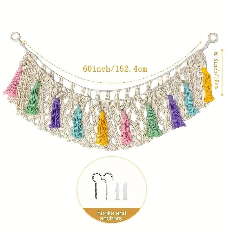 

Large Stuffed Animal Hammock Space-Saving Toy Storage Net Polyester Hanging Shelf Plush Organizer for Bedroom Nursery Home Decor