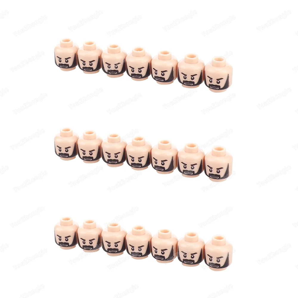 Bloc de construction à motif d'avatar, favoris à barbe épaisse, figurines MOC imprimées, visage d'oncle, pièces assorties, modèle de scène, cadeau, jouets de bricolage, 3626