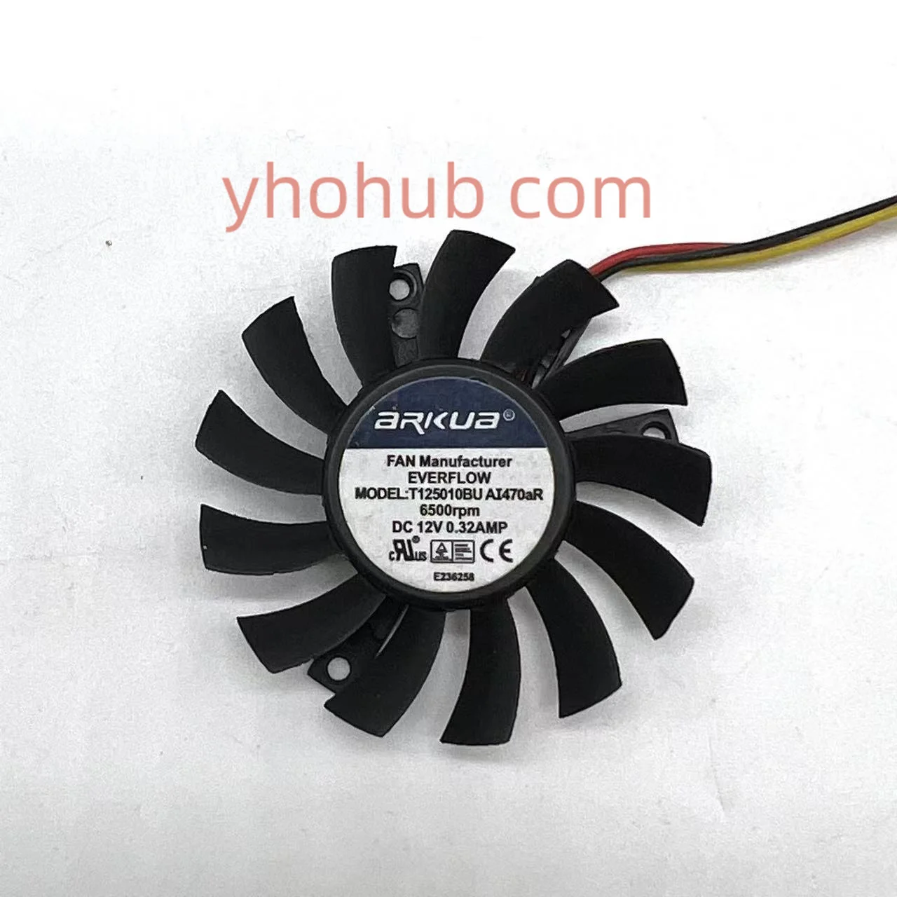 EverCool T 125010 Ventola di raffreddamento senza telaio BU DC 12V 0,32A 50x50x10mm a 3 fili