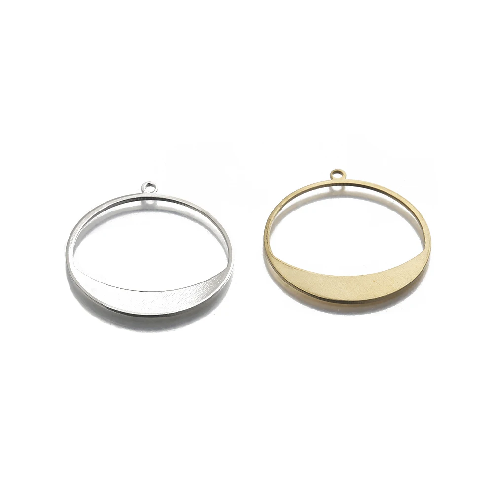 Raw Brass Geometry Pendant Large Round Hoop Chandelier Connector Teardrop Link Supplies For Diy Earring Jewelry Making 29 Styles