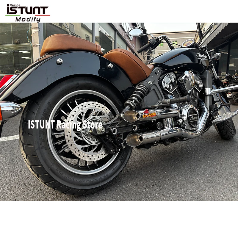 For Indian Scout Sixty Twenty Bobber Rogue Twenty Icon 2015 - 2024 Motorcycle Exhaust System Espace Short Mufflers Exhaust Pipe
