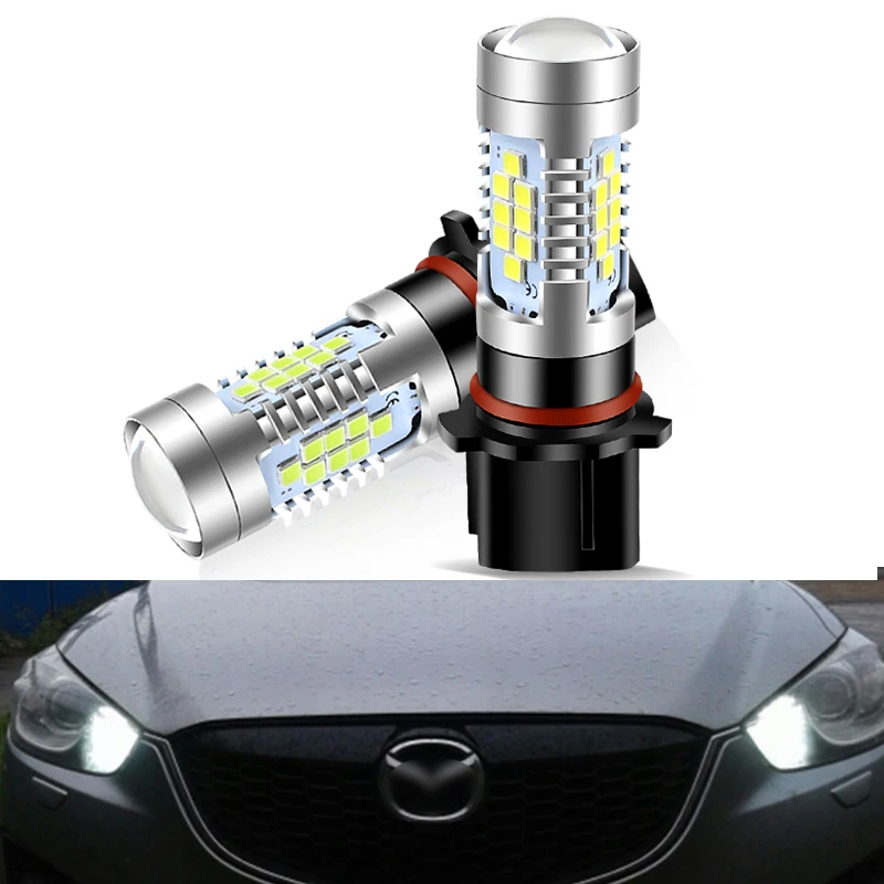 

Ксеноновые белые светодиодсветодиодный лампы P13W 6000k, 2 шт., CANbus для Mazda CX-5 2013-2014, дневные ходовые огни, противотуманные фары